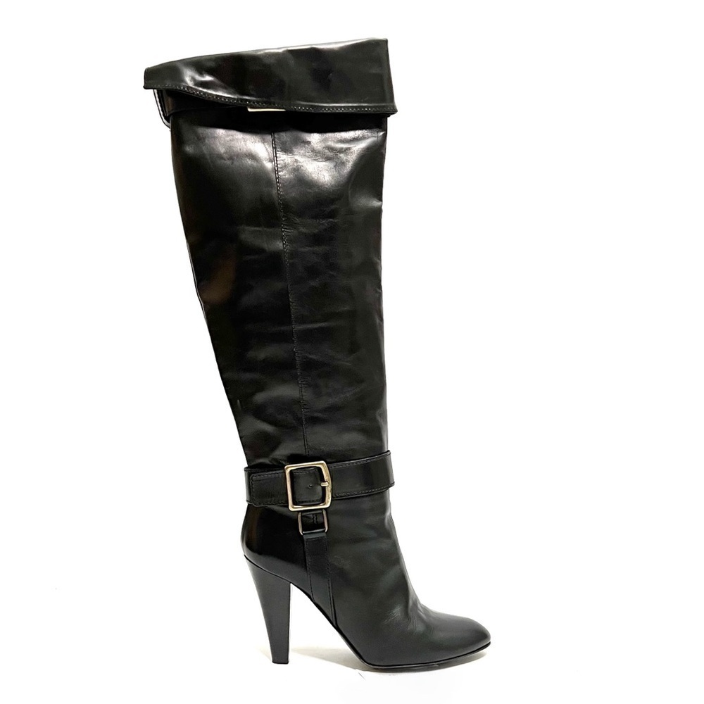COACH | Vintage 1990s black leather over the knee heeled fashion boots